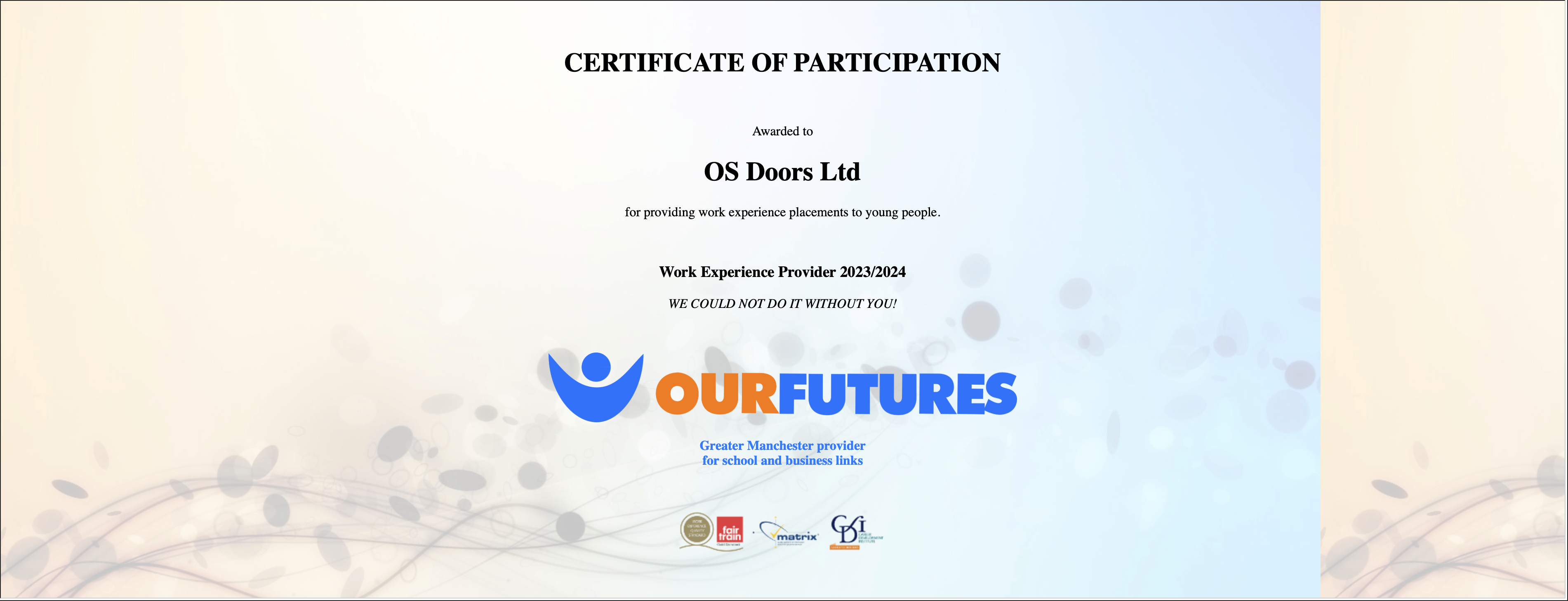 Certificate of Participation Image